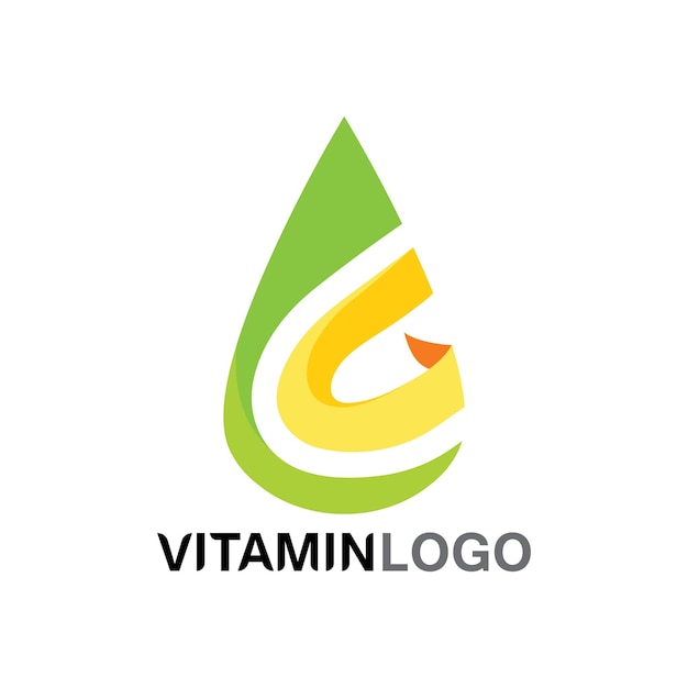 Vitamina c logo vector diseño vector icono salud nutrición