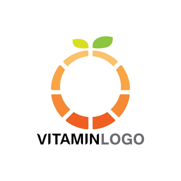 Vitamina c logo vector diseño vector icono salud nutrición