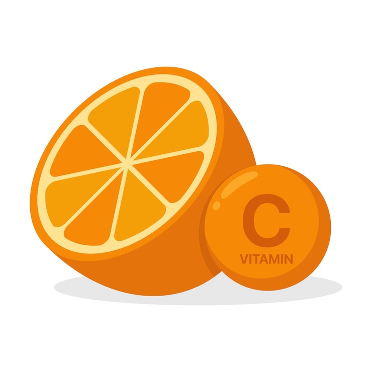 Vector vitamina c naranja fruta