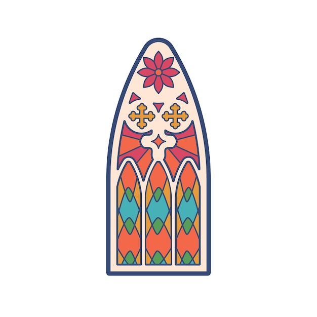 El vitral de temática religiosa en la iglesia realza la belleza y el significado del interior de la iglesia