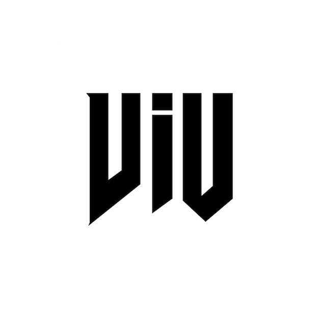 VIU diseño de logotipo de letras para la compañía de tecnología VIU diseño del logotipo combinación de colores blanco y negro VIU logotipo VIU vector VIU diseño VIU icono VIU alfabeto VIU tipografía diseño del logotip