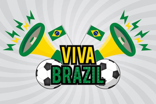 Vector viva brasil buena suerte en el campeonato de fútbol