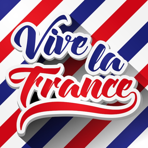 Vector vive la france, día de la bastilla, 14 de julio, francia celebra