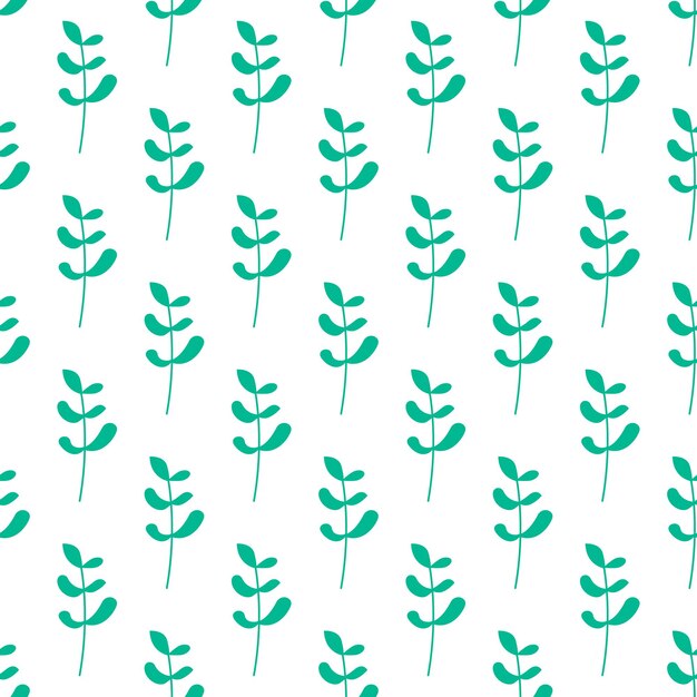 Vívido patrón repetitivo sin costuras de hojas verdes sobre fondo blanco para papel tapiz tela textil