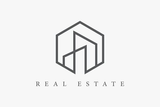Vivienda minimalista Diseño de logotipo vectorial Estilo esquema utilizable para apartamento de arquitectura inmobiliaria