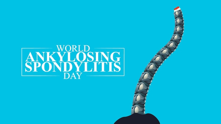 Vector vivir con fuerza con la espondilitis anquilosante un día mundial de concienciación