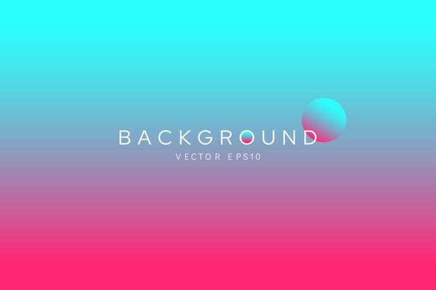 Vivo impactante diseño vectorial de fondo de transición de color rosa y cian con gradiente