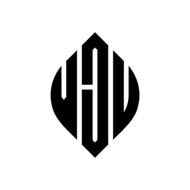 VJU diseño de logotipo de letras circulares con forma de círculo y elipse VJU letras elípticas con estilo tipográfico Las tres iniciales forman un logotipo de círculo VJU emblema de círculo Monograma abstracto letra marca vector
