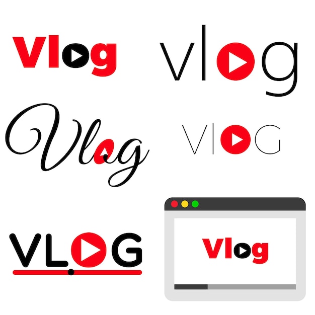 vlog blog banner icono video blog