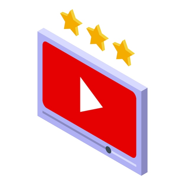 Vlogger video show icono vector isométrico Grabación de micrófono Redes sociales