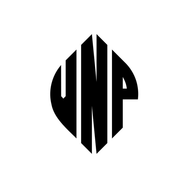 VNP diseño de logotipo de letra de círculo con forma de círculo y elipse VNP letras de elipse con estilo tipográfico Las tres iniciales forman un logotipo de círculo VNP círculo emblema monograma abstracto letra marca vector