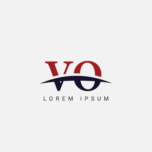 VO Alfabeto OV letra estilo de monograma moderno elemento vectorial del logotipo