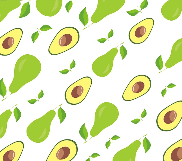 Vocado fondo de frutas patrón vectorial sin costuras textura para papeles de pared patrón