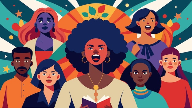 Vector las voces empoderadas una sorprendente representación del poder y la fuerza del afroamericano