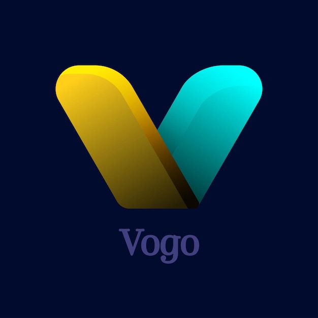 Vogo a V Letter Logo Marca de diseño abstracto moderno