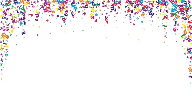 Volando letras latinas Colorido infantil disperso