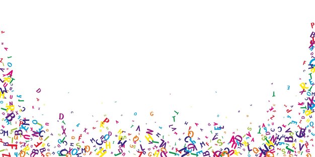 Volando letras latinas Colorido infantil disperso