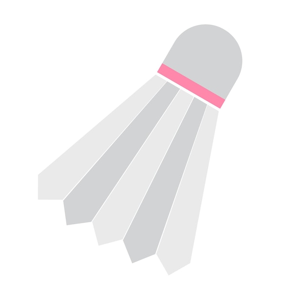 Volante de bádminton vectorial aislado sobre fondo blanco