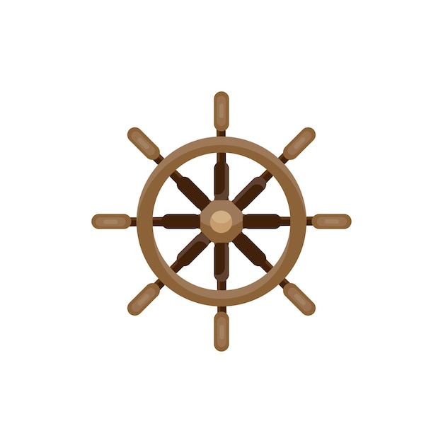 Volante de barco en un estilo plano viaje de vela vela vacaciones en el mar ilustración vectorial
