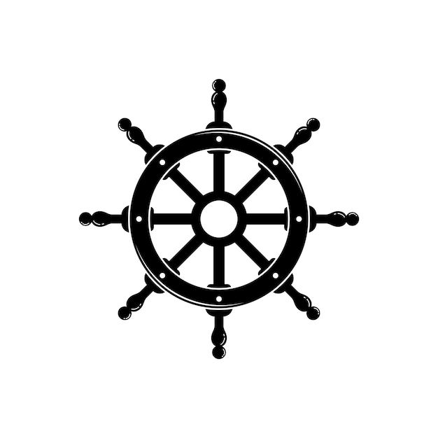 volante capitán barco barco yate brújula transporte logo diseño inspiración