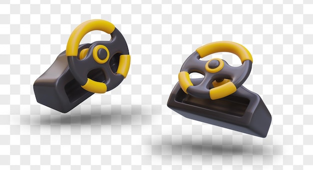 Volante de carreras realista en 3D en diferentes posiciones Dispositivo para controlar el automóvil en el juego en la computadora