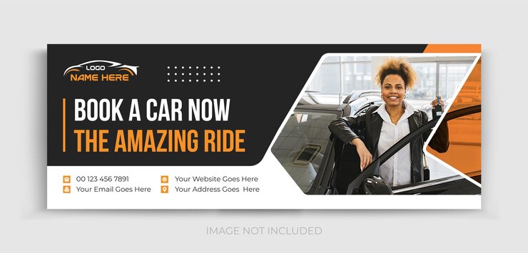 Vector un volante para una exhibición de autos que dice "consigue un auto ahora".