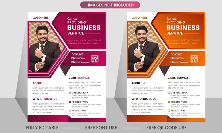 Un volante de servicio Business Flyer Design que tiene un estilo moderno