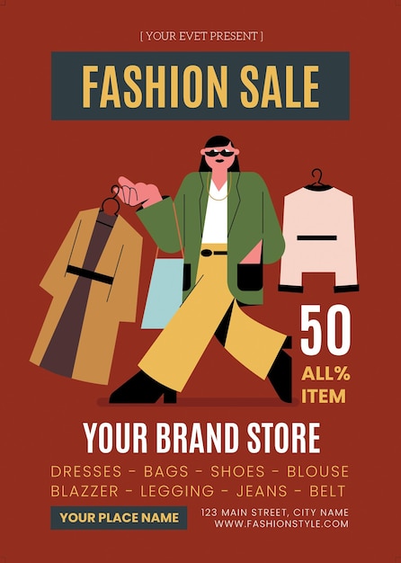 Volante de venta de moda