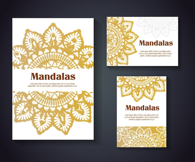 Vector volantes de estilo boho mandala de oro