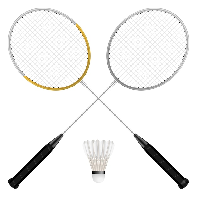 Vector volantes y raquetas de bádminton