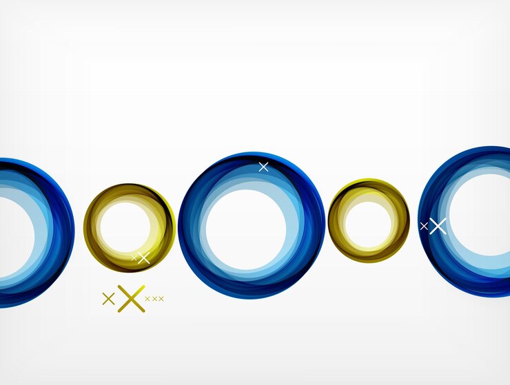Vector volar círculos abstractos vectoriales fondo geométrico color burbujas de aire plantilla de banner web presentación de negocios o tecnología fondo o elementos ilustración vectorial