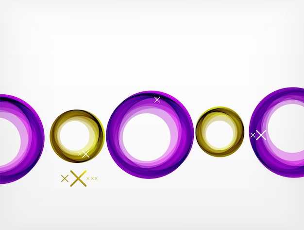 Volar círculos abstractos vectoriales fondo geométrico color burbujas de aire plantilla de banner web presentación de negocios o tecnología fondo o elementos ilustración vectorial