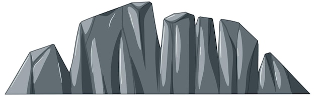 Volcán de montaña de piedra en estilo de dibujos animados