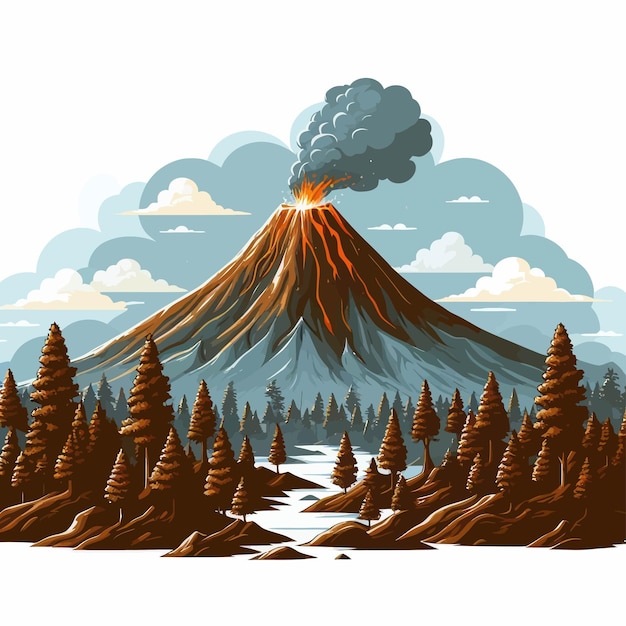 Vector el volcán