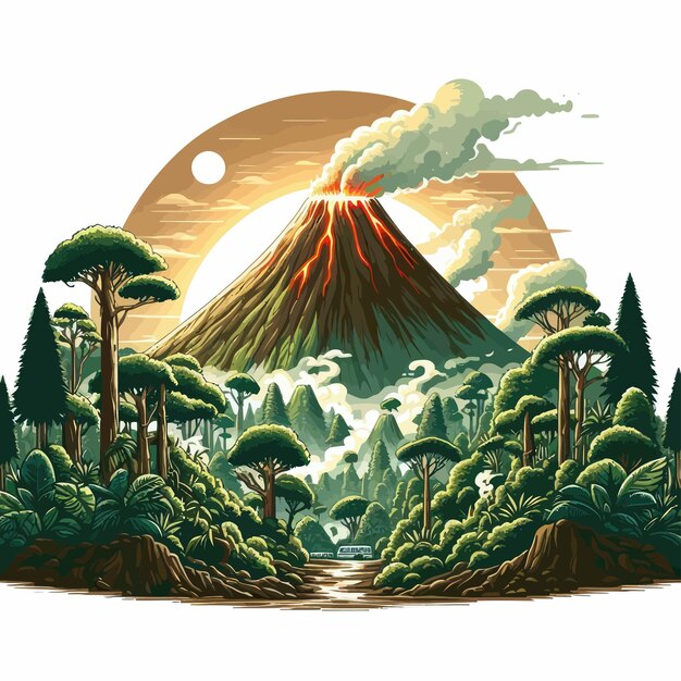 Vector el volcán