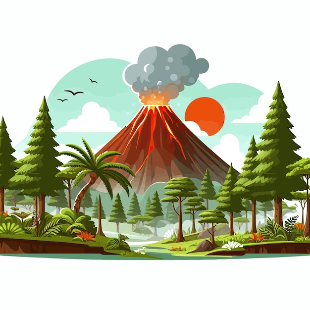 Vector el volcán