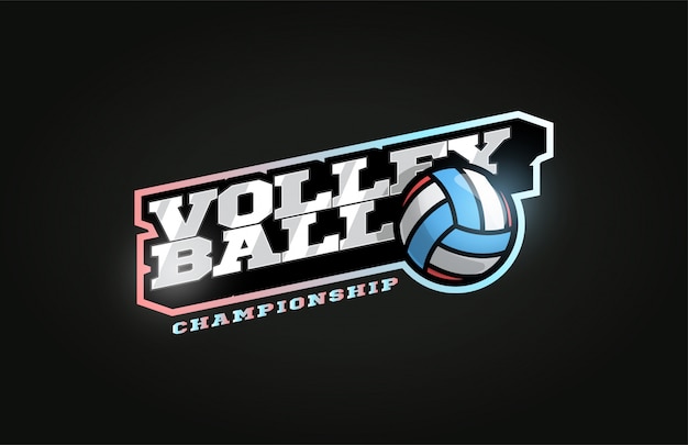 Voleibol Logotipo del deporte profesional moderno en estilo retro