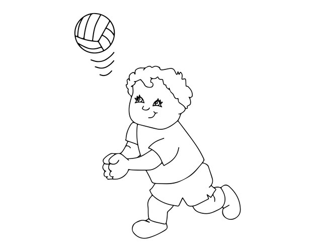 Voleibol Página para colorear para niños 001 Libro para colorear