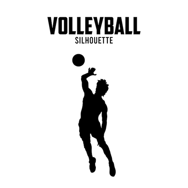 Vector voleibol silueta vector ilustración stock jugador de voleibol silhoutte