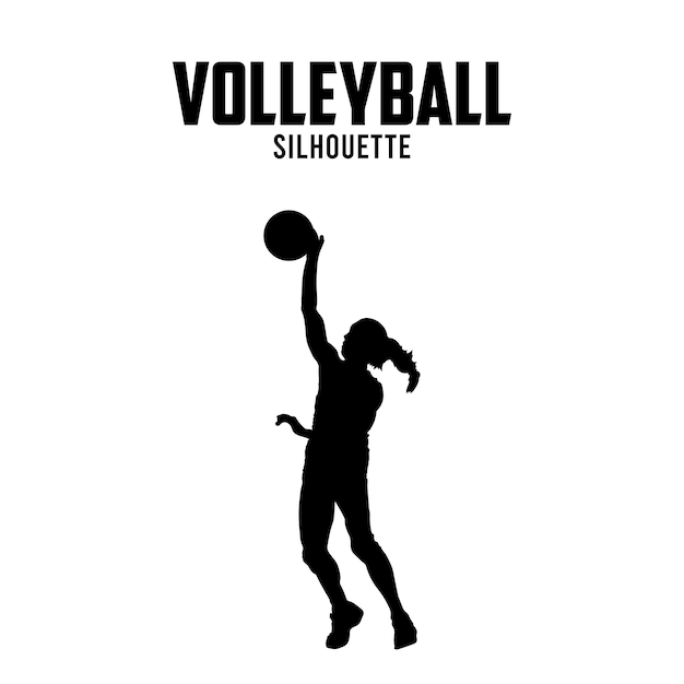 Voleibol silueta vector ilustración stock jugador de voleibol silhoutte