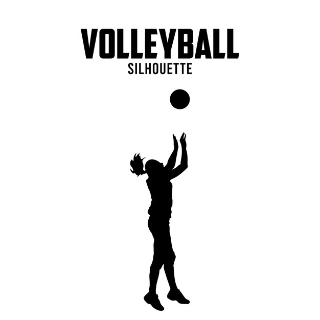 Vector voleibol silueta vector ilustración stock jugador de voleibol silhoutte