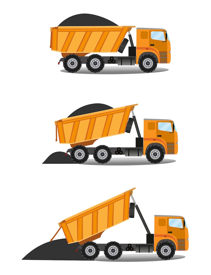 Vector volquete pesado entregado carbón
