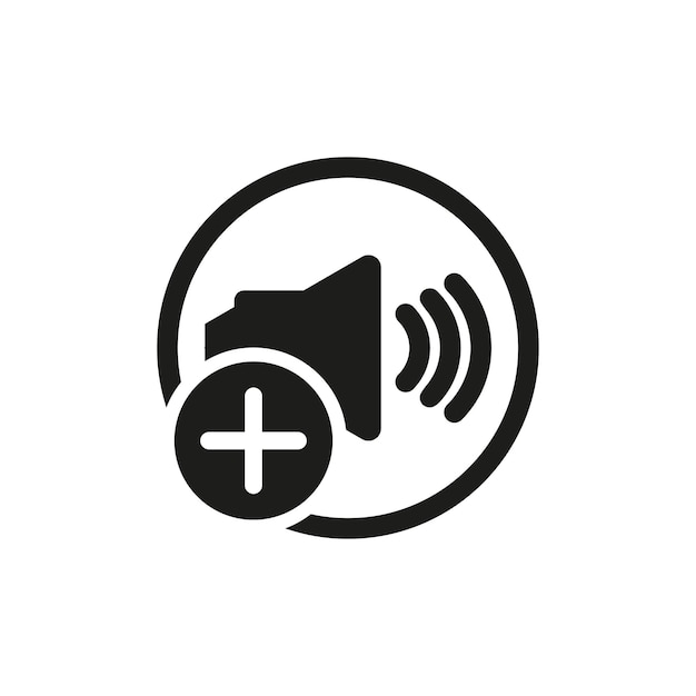 Volumen alto más el signo del icono Ilustración vectorial PS 10