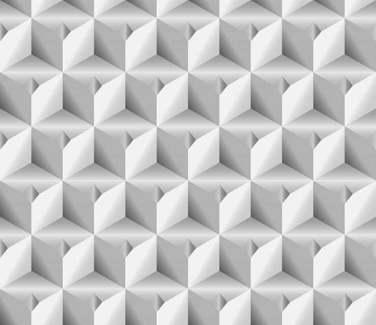 Vector volumen textura realista, gris 3d cubos cuadrados patrón geométrico sin fisuras