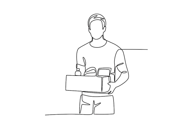 Voluntarios que traen alimentos para ser donados Concepto de voluntariado dibujo en línea