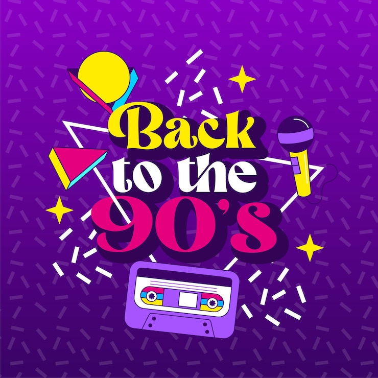 Vector volver al cartel de los 90