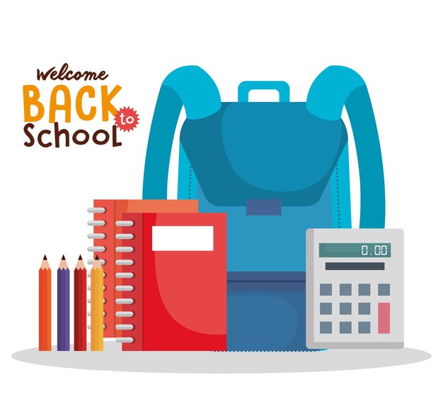 volver a la escuela establecer iconos vector ilustración diseño