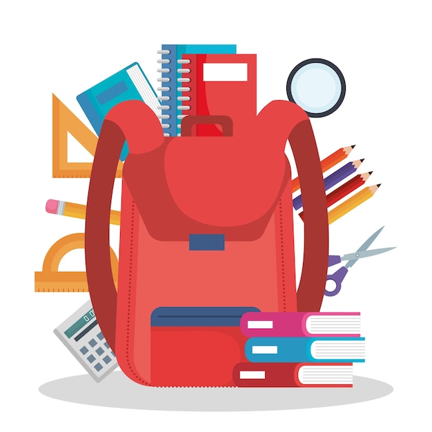 volver a la escuela establecer iconos vector ilustración diseño