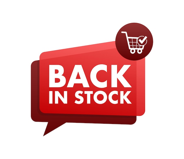 Volver a la etiqueta de existencias Promoción de compras en línea Carrito de compras Ilustración de stock vectorial