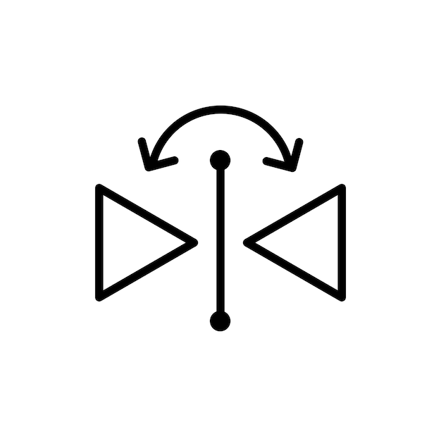 Volver el icono horizontal aislado en fondo blanco